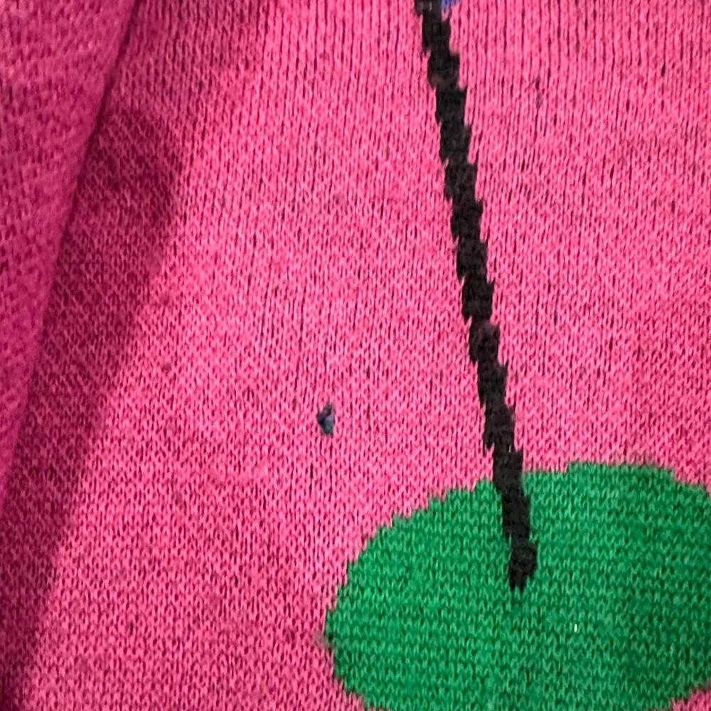 Givenchy Pink V-Neck Sweater with Blue and Green Accents - Picture 4 of 6